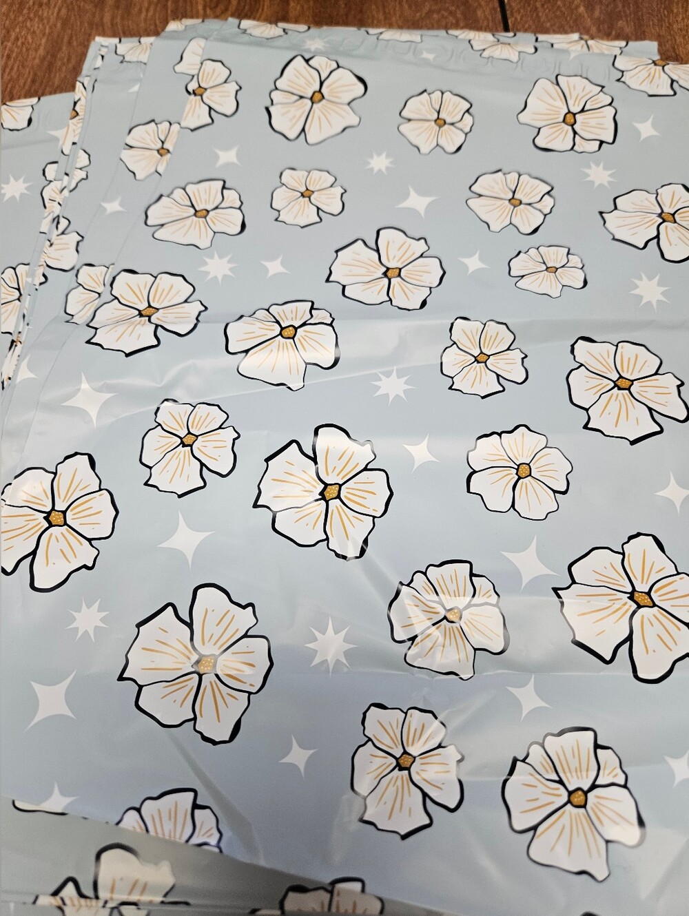 Light Blue Cherry Blossom Polymailer Packages